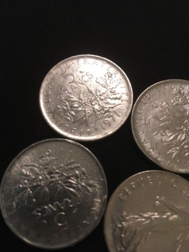 France 5 Francs Coins All 1970's x 6 - (2800)