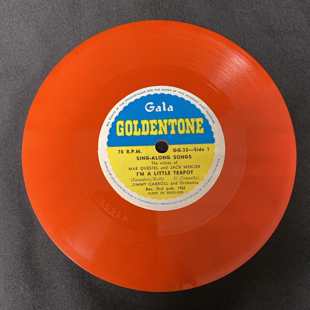 VINYL RECORD - Goldentone RED Vinyl I'm A Little Teapot / Polly kettle on - (1437)