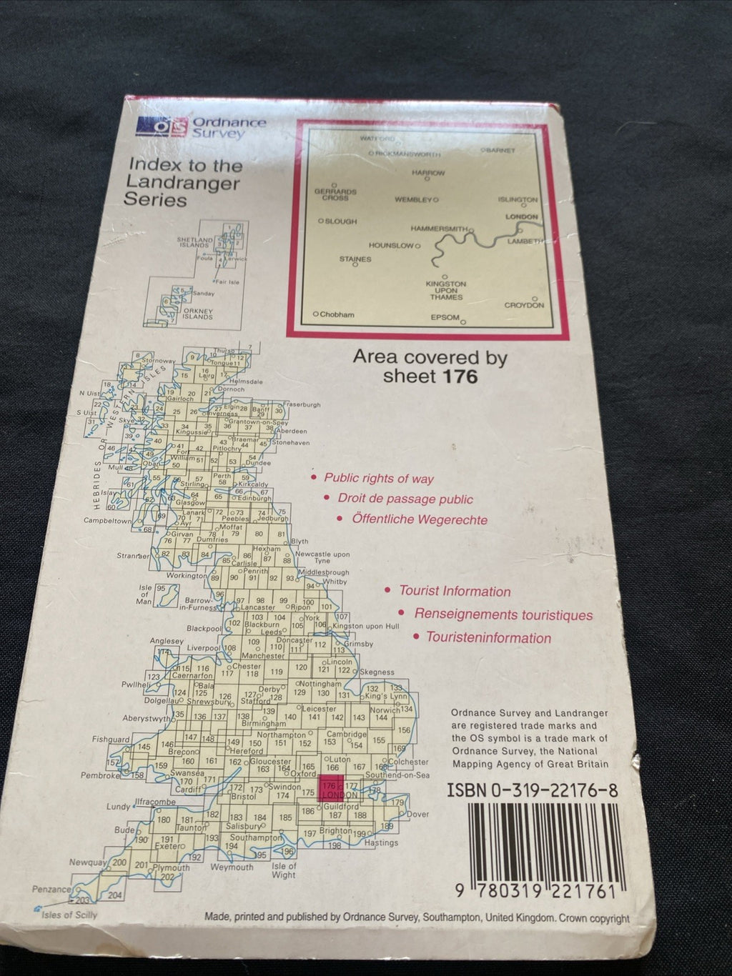 West London Area Ordnance Survey OS Landranger Map #176 1:50 scale (1227)