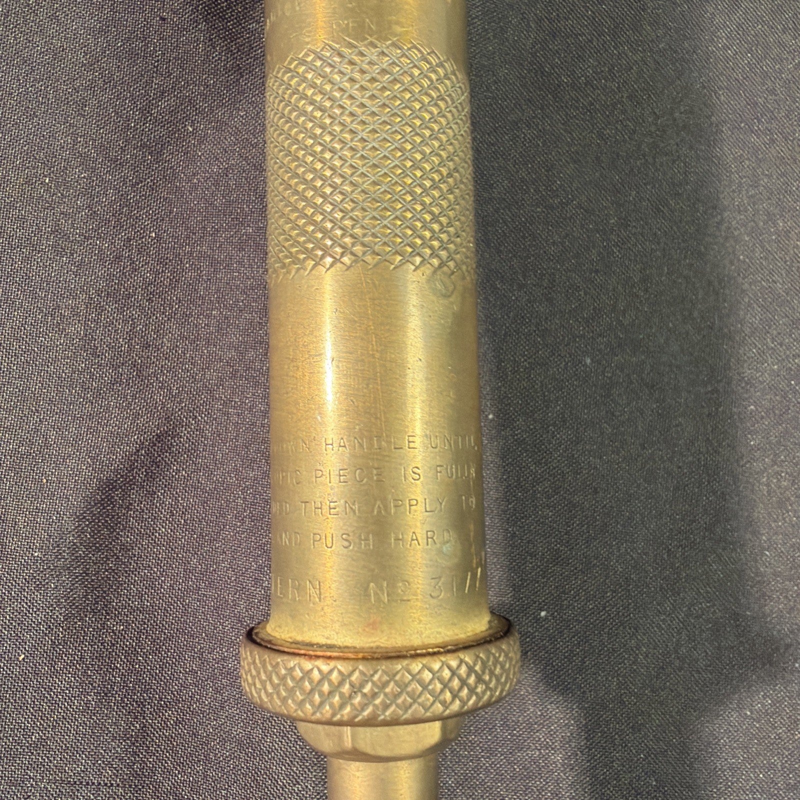 Antique 1920 ENOTS Autoram grease Gun Patent 3177 Brass - Ex Cond - (1992)