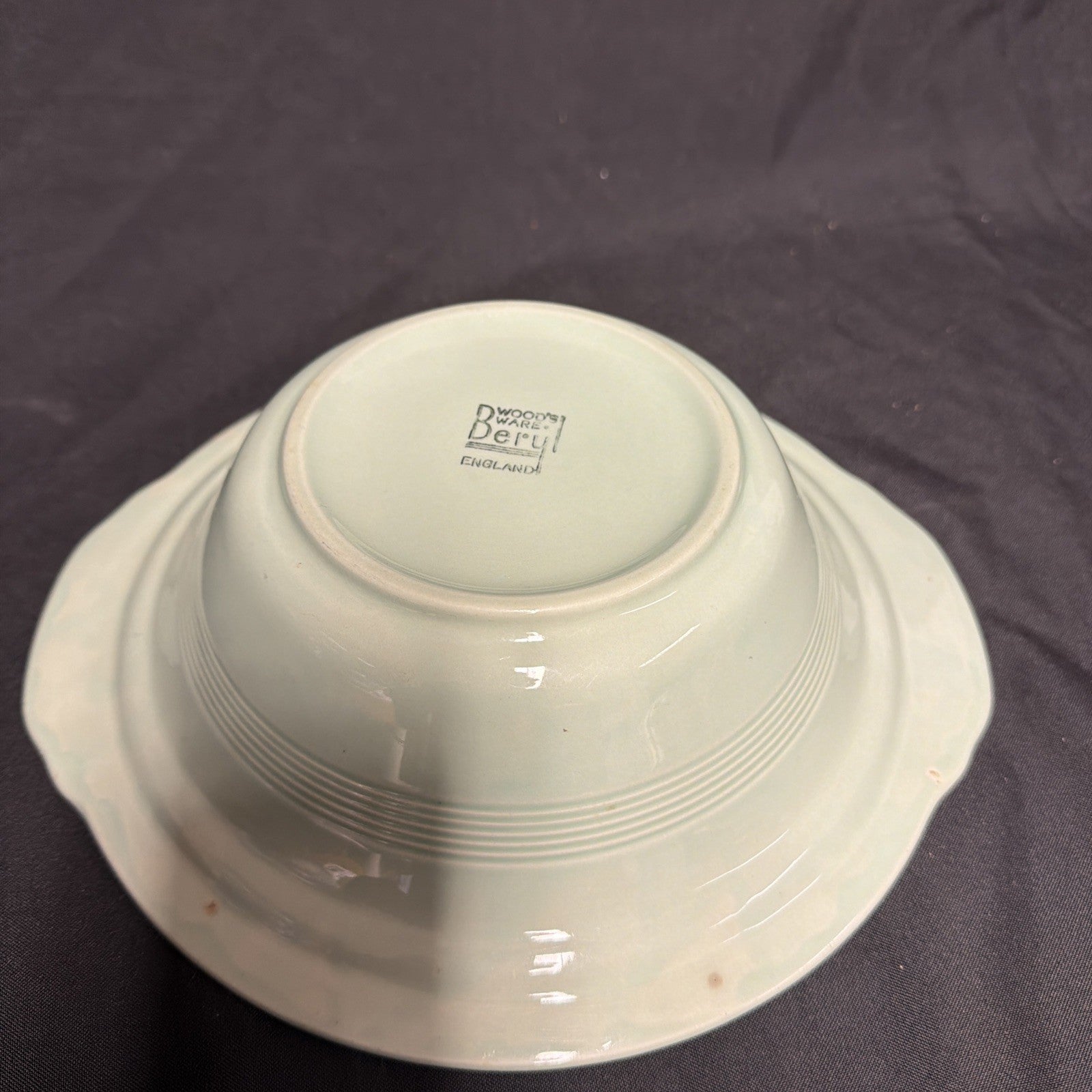 Wood's Ware Beryl Utility Green 1940's Tureen Dish 10" Diameter- (1930) 