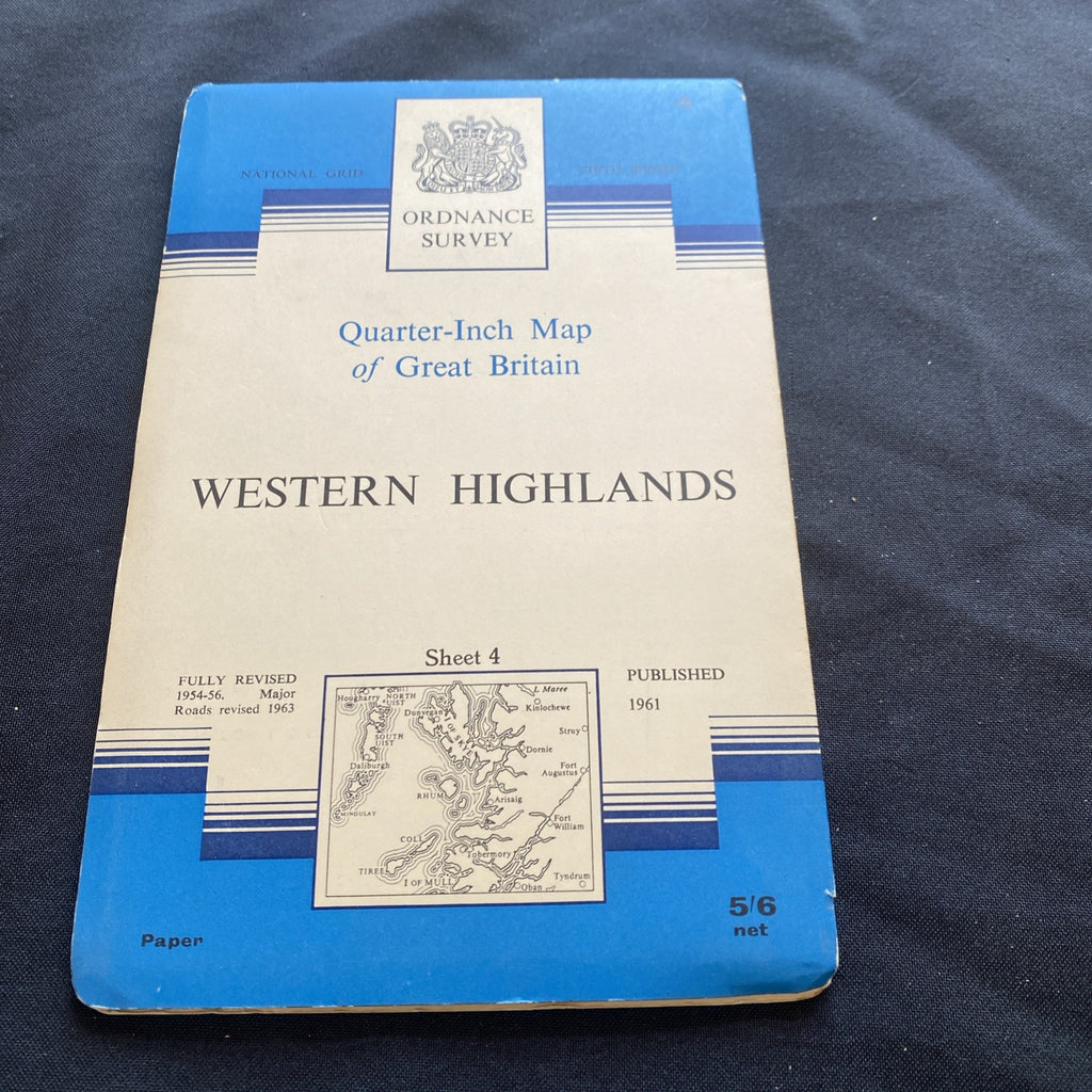 Western Highlands Ordnance Survey Quarter Inch Map Published 1961 #4 (1289)