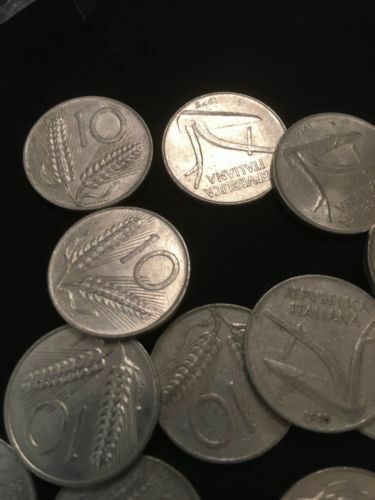 Italy Italian 10 Lire Coins x 28 - Aluminium - (2813)