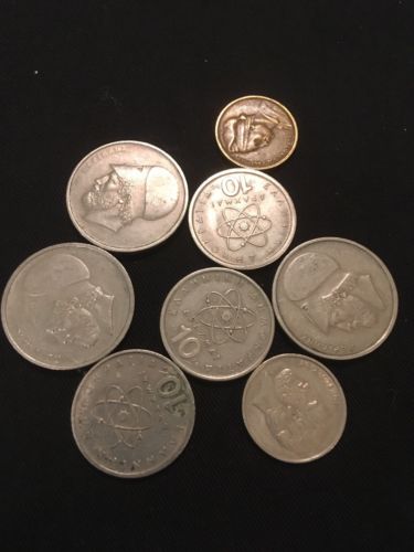 Greece 3 x 20 Drachmas &  1 x1 & 3 x 10 & 1 x 5 Drachma Coins 1970's / 80's - (2826)