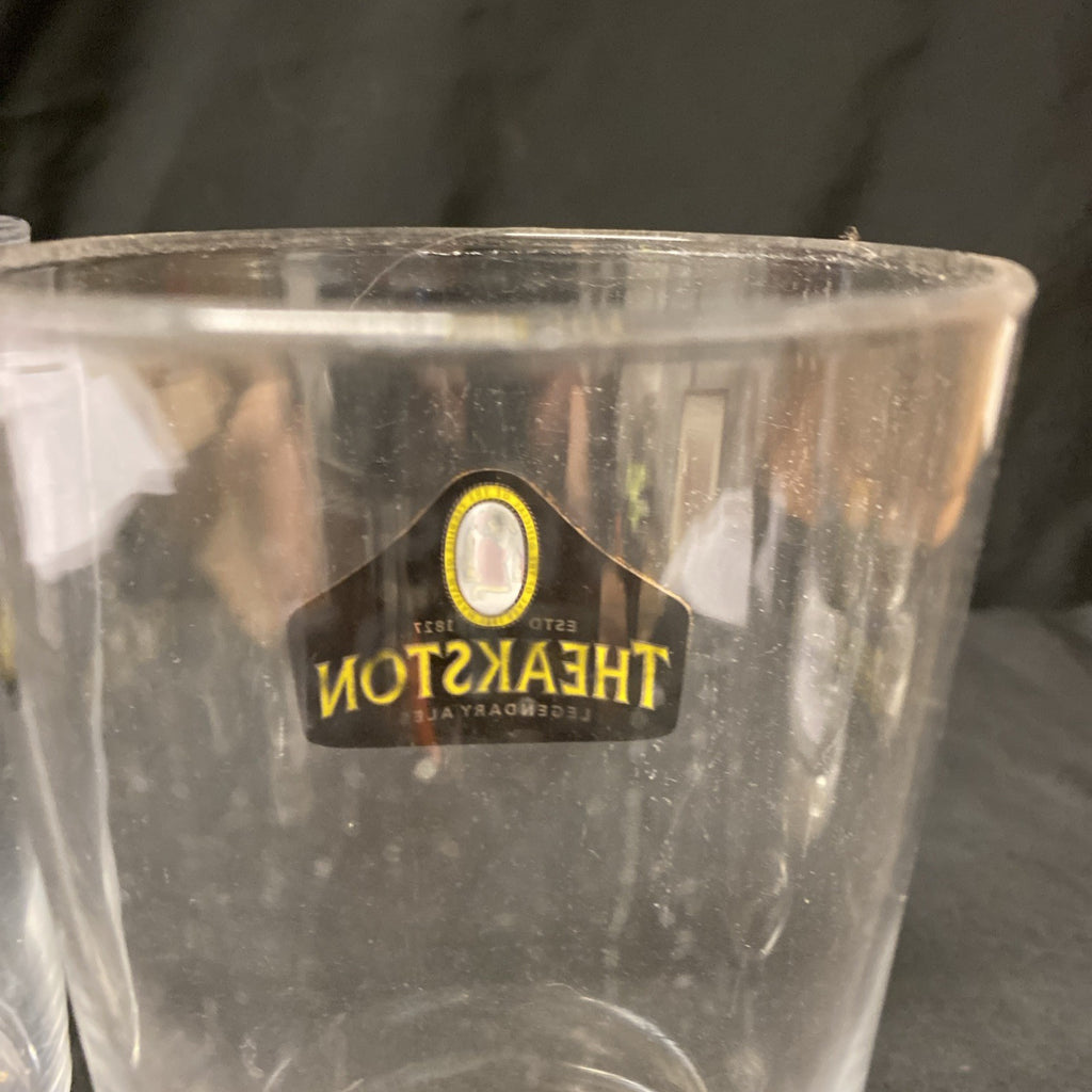 2X Theakston Ales Pint Glasses Lager Cider Drinks Home Bar Pub Party (1342)