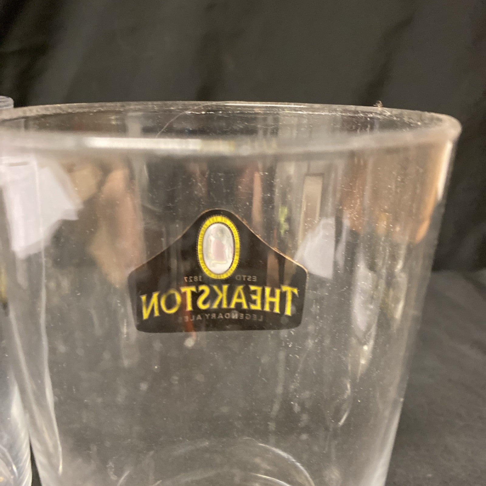 2X Theakston Ales Pint Glasses Lager Cider Drinks Home Bar Pub Party (1342)