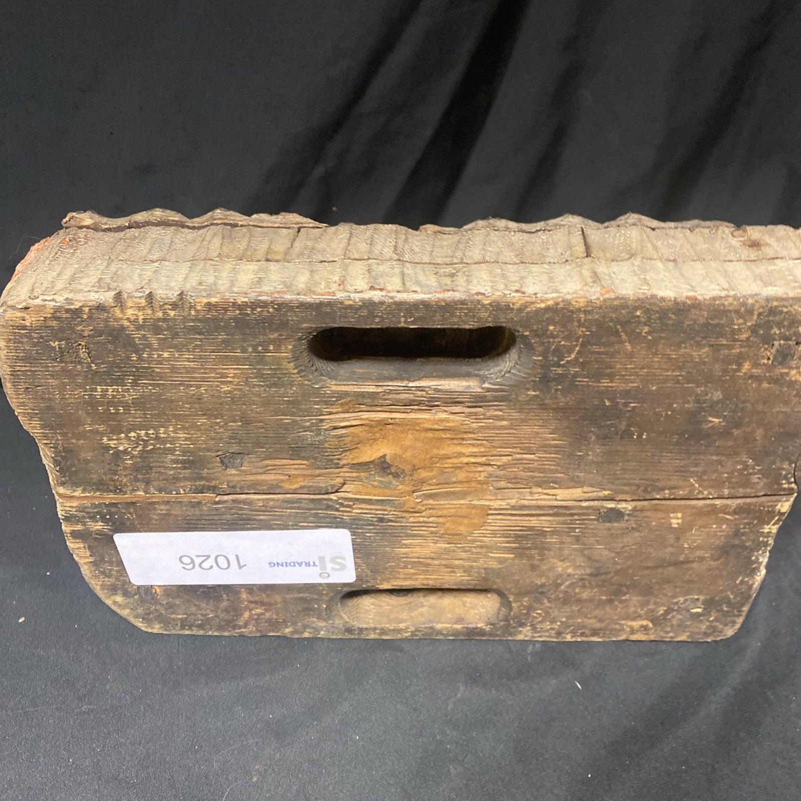 Antique Textile / Wallpaper Printing Block Large Carved Wood - (1026)