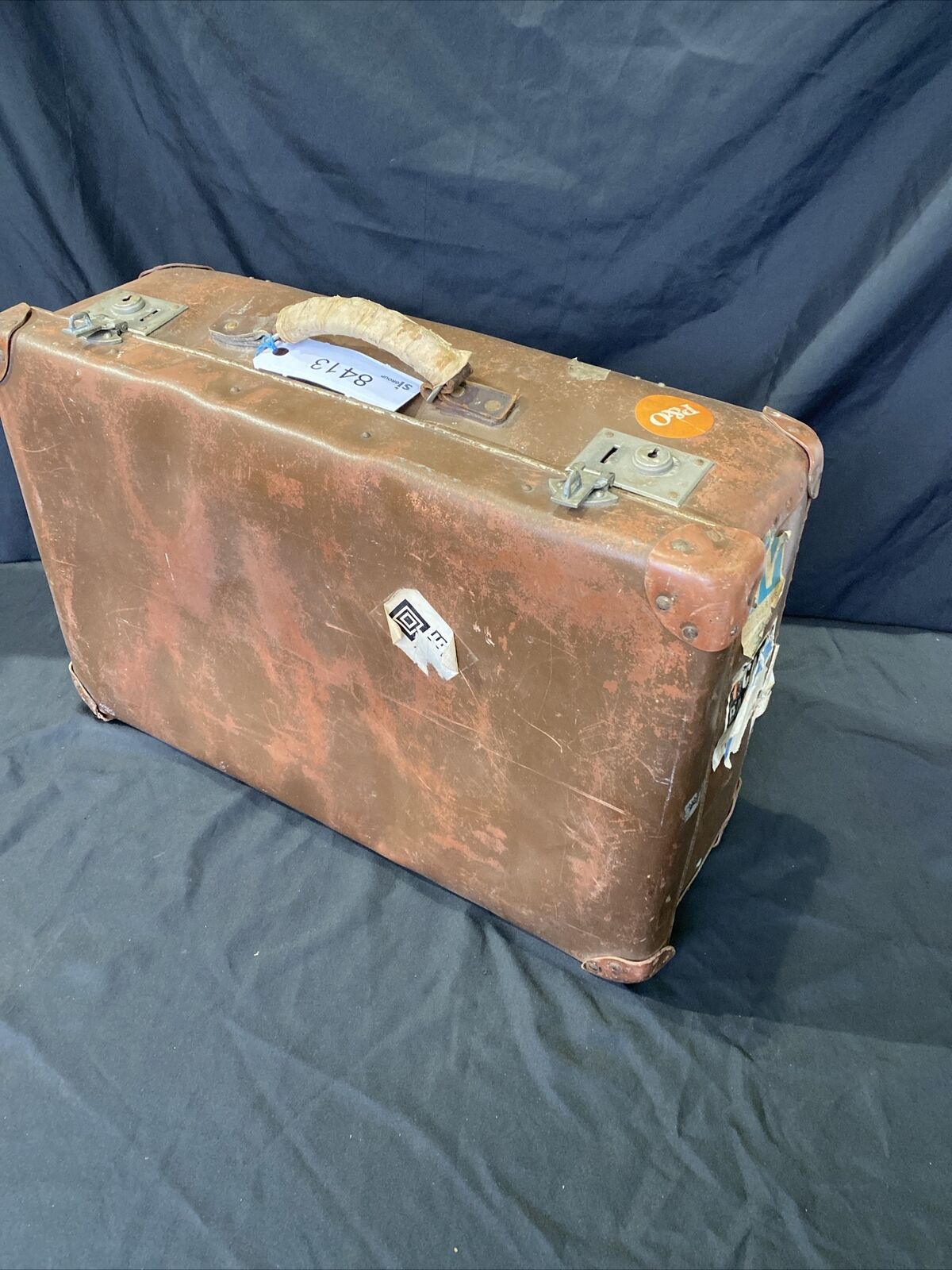 Vintage Antler Gents Travel luggage suitcase Woodbine Bremen Ship - (8413)