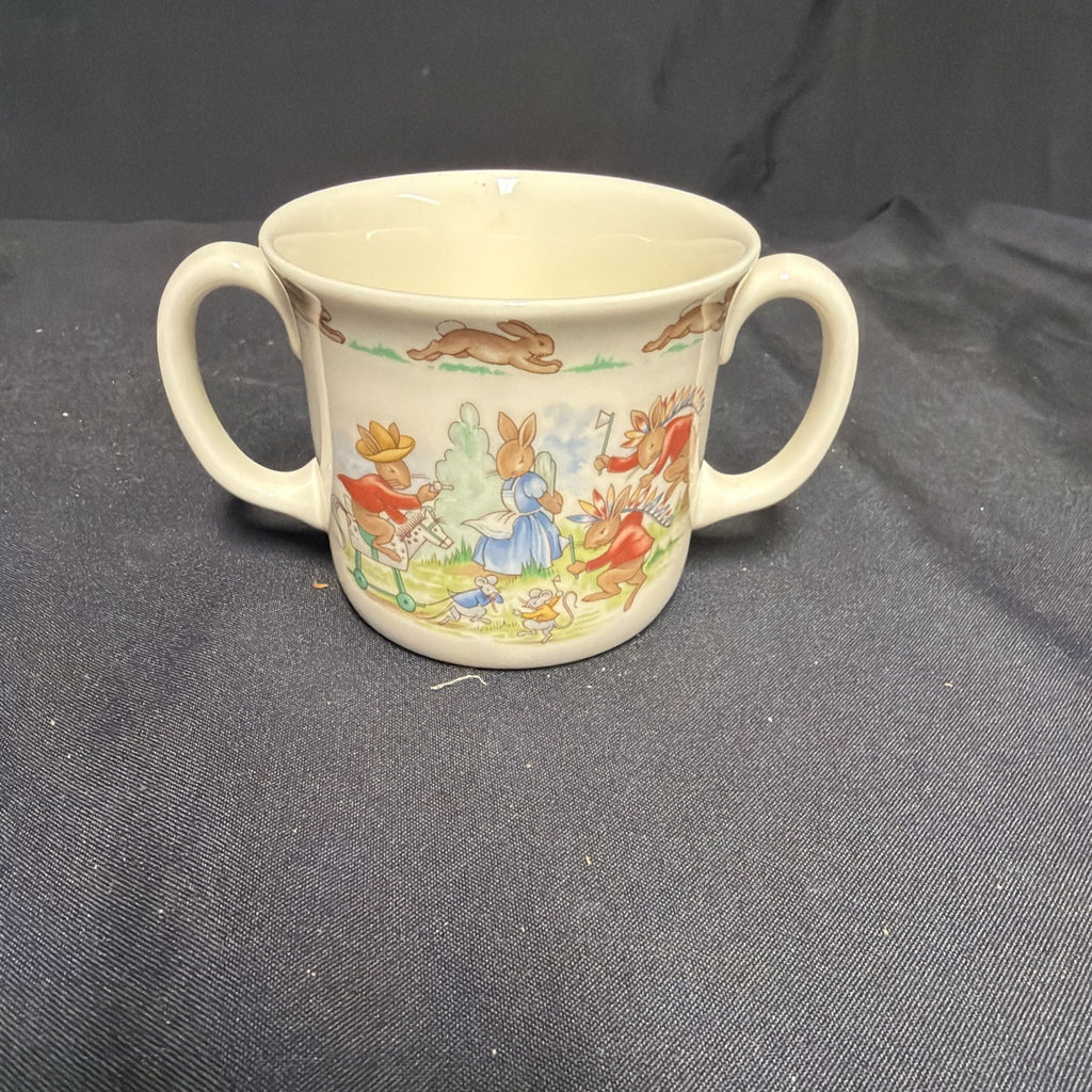 Royal Doulton Bunnykins Two Handled Cup Cowboys & Indians Vintage - (1894)