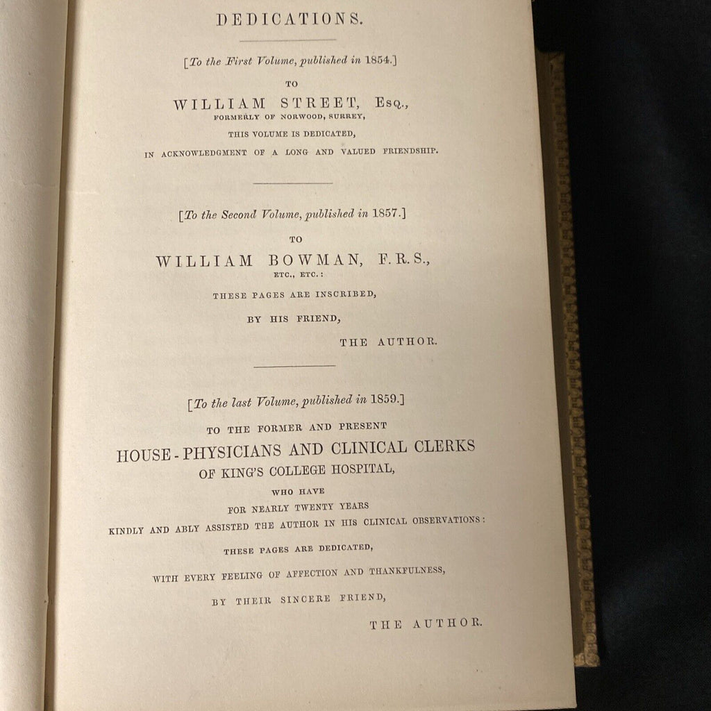 BOOK - Robert Bentley Todd, Clinical Lectures, Kings College London 1861 -(5274)