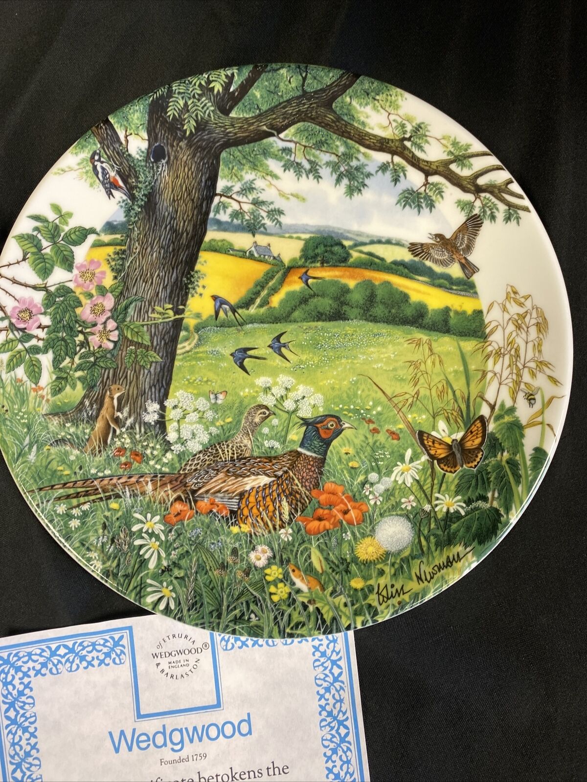 Wedgwood 1988 Collectors plates x 2 Meadows & Wheatfields  + The Lakeside -(7828