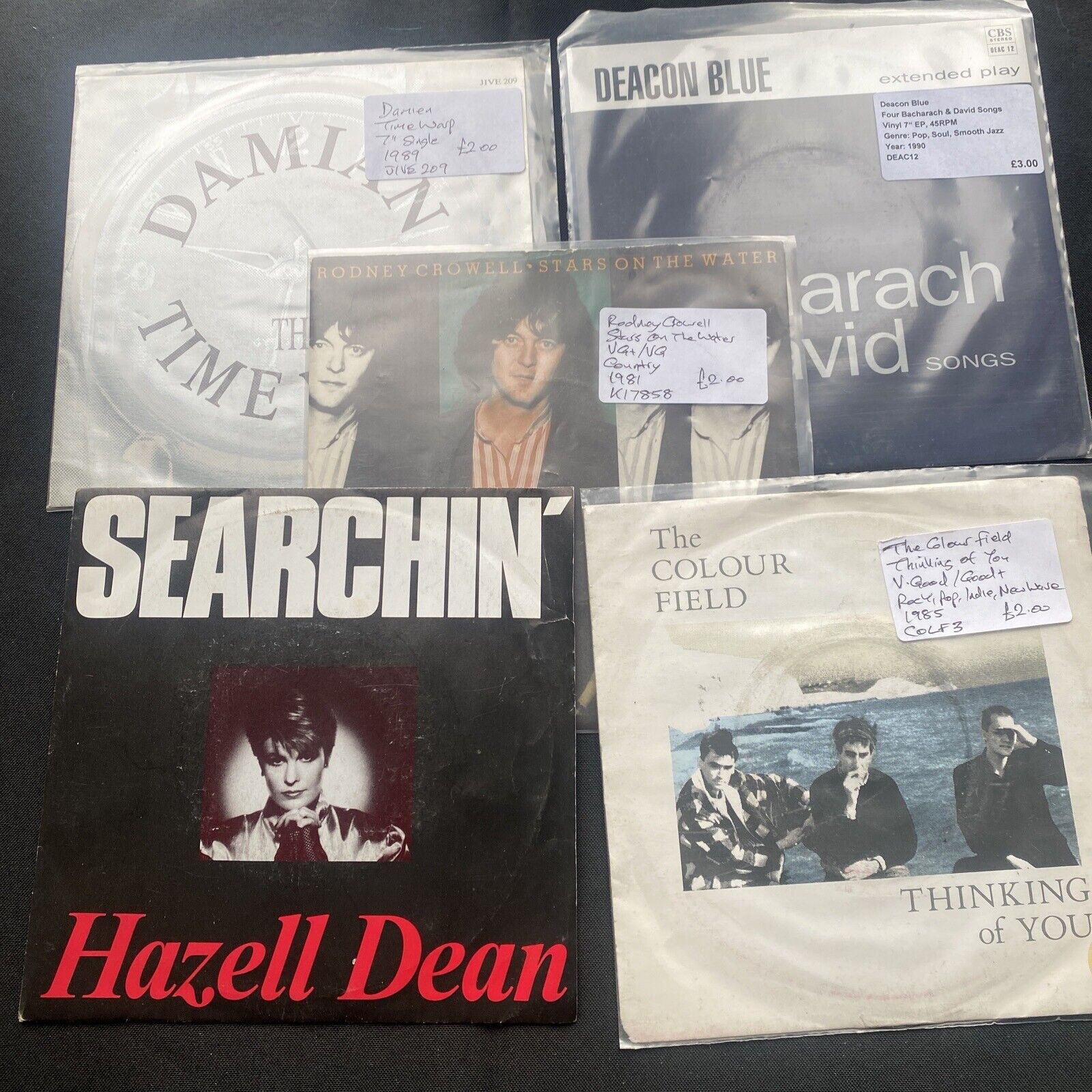 Vinyl Records 7" Singles 5 x 1980's Damian, Deacon Blue, Coulor Field Etc -(9480