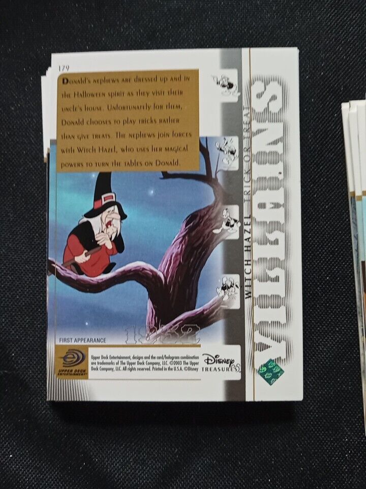 Upper Deck 2003 Disney Treasures Series Set 1 missing x 89 Trading Cards -(5738)