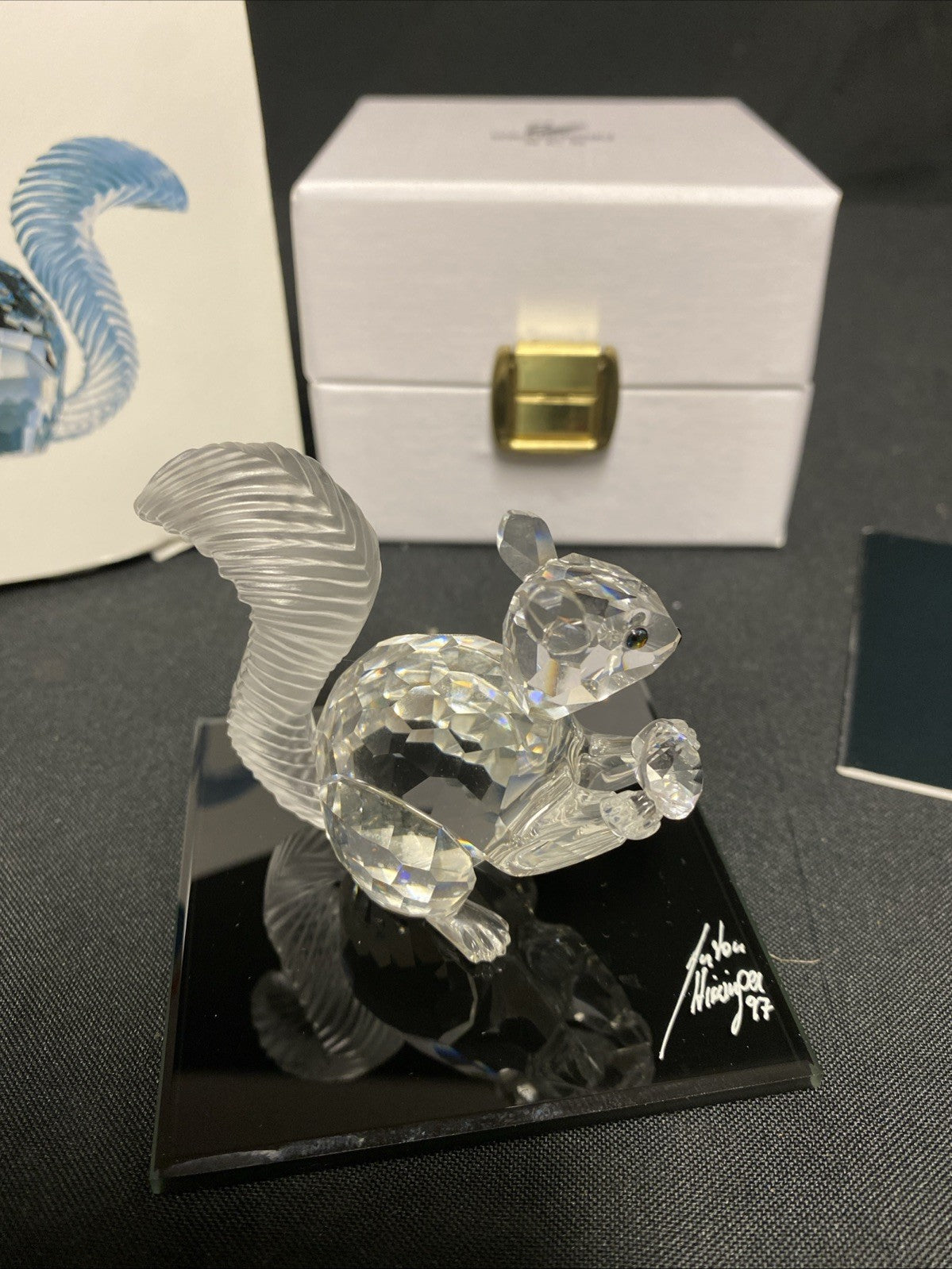 Swarovski Silver Crystal 10th Anniversary 1997 The Squirrel Boxed - (1613)