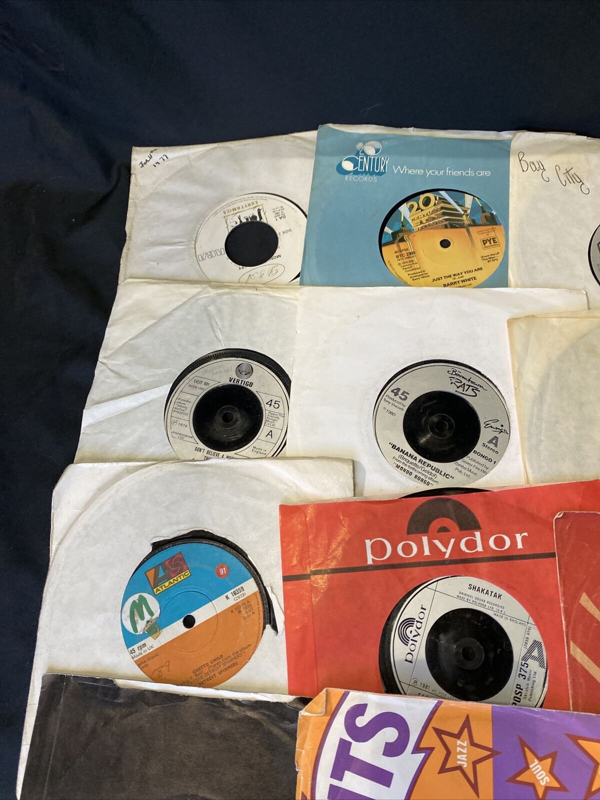 Vintage 1980's 7" Singles x20 Bay City Rollers Barry White Ultravox + More (8362