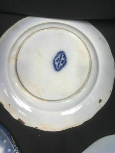 Thomas Dimmock & Co Kaolin Ware No 9 Stoneware Victorian x 3 plates 9" - (6672