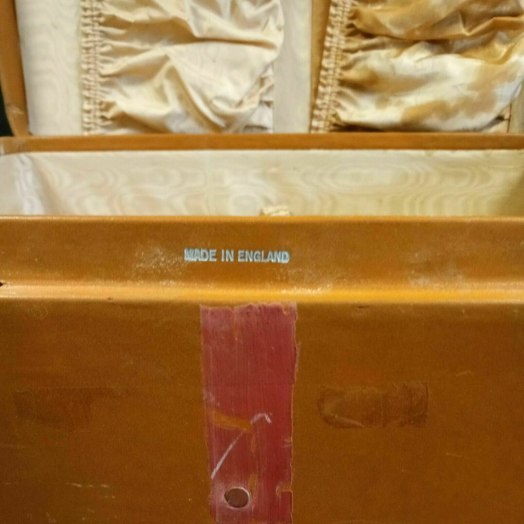 Leather Suitcase Antique Crescent Wardro Solid Case - (7983)