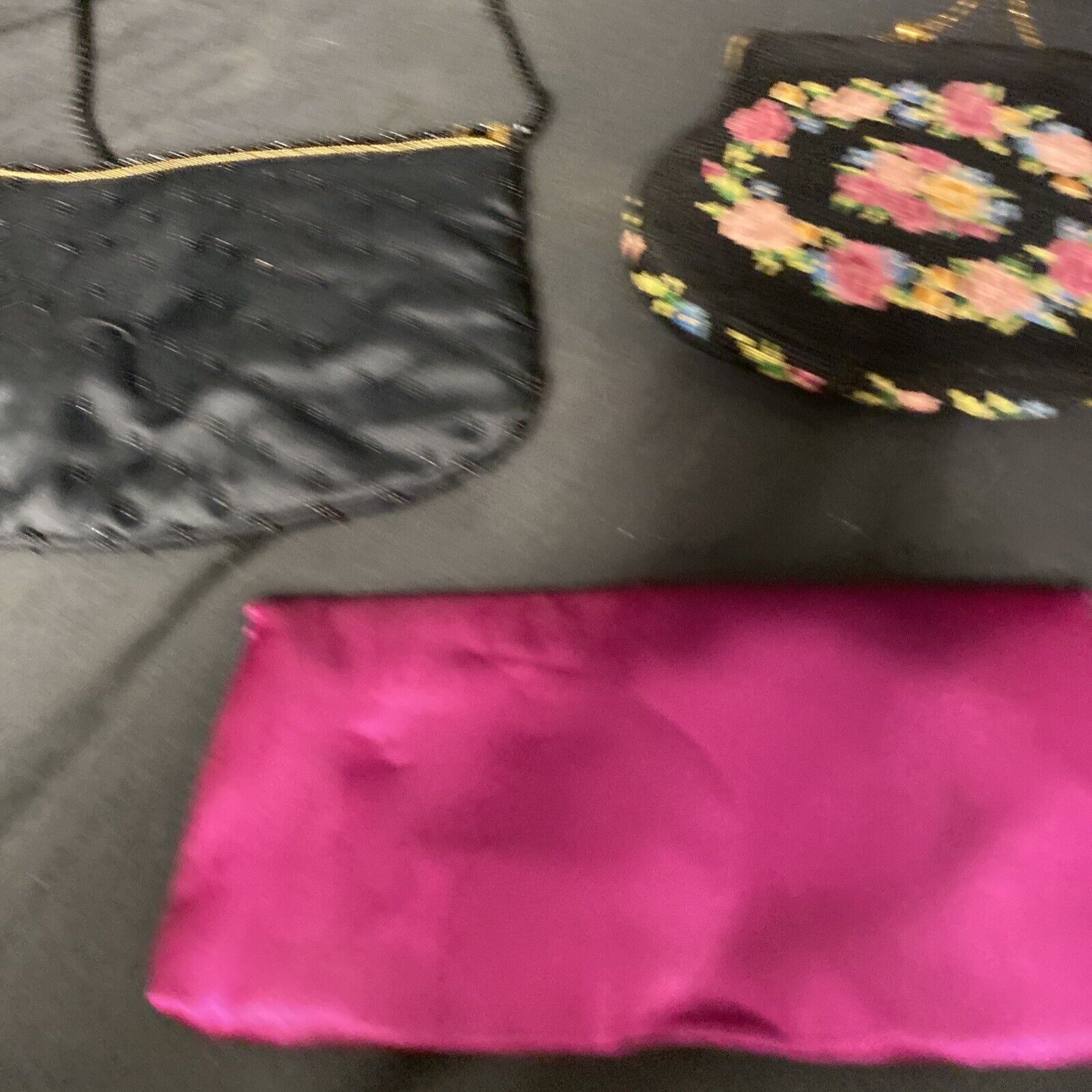 Antique Tapastry and Brass Handbag + Alexon and Avon Vintage bags - (9149)