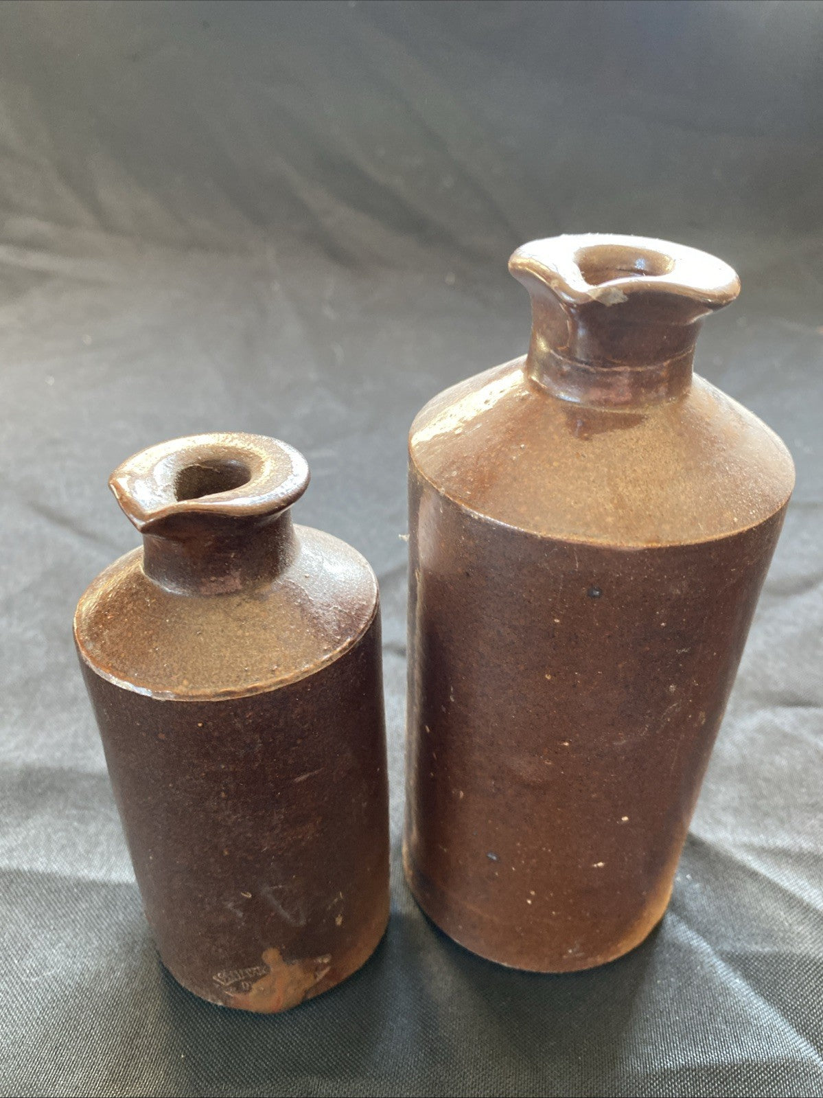 Pair of Salt Glaze Stoneware Bottles Lovatt & Lovatt Notts Langley Mill - (1002)