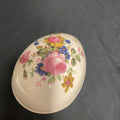 Trinket Box EGG -  Sadler Staffordshire England Pottery Floral Design - (9221)