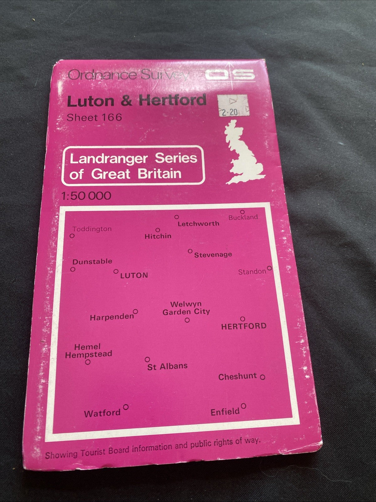 Luton & Hertford Ordnance Survey OS Landranger Map #166 1:50 scale (1217)