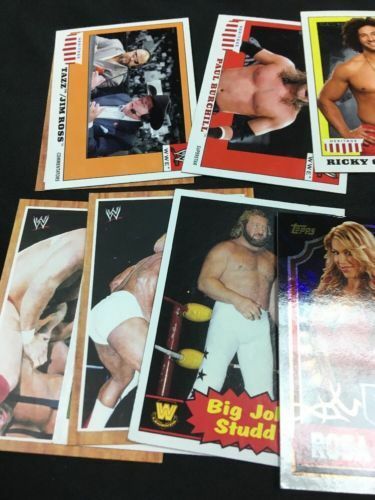 TOPPS 2011 Heritage cards x 12 Cards + Undertaker EE-1, Tazz, Ortiz, Studd (6343
