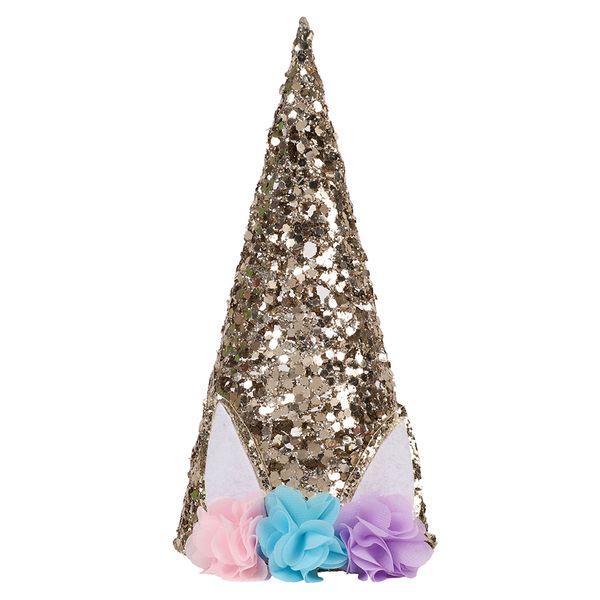 Unicorn Tree Topper - Hard Wired covered in beautiful sequins ears flowers - (8301