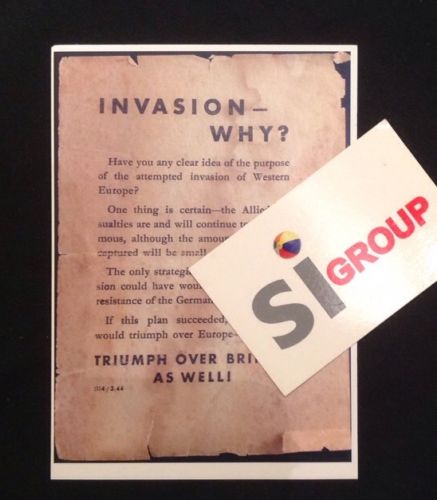 Propaganda Leaflets - WWII - REPLICAS of 3 Dropped By Germany - War Memorabilia