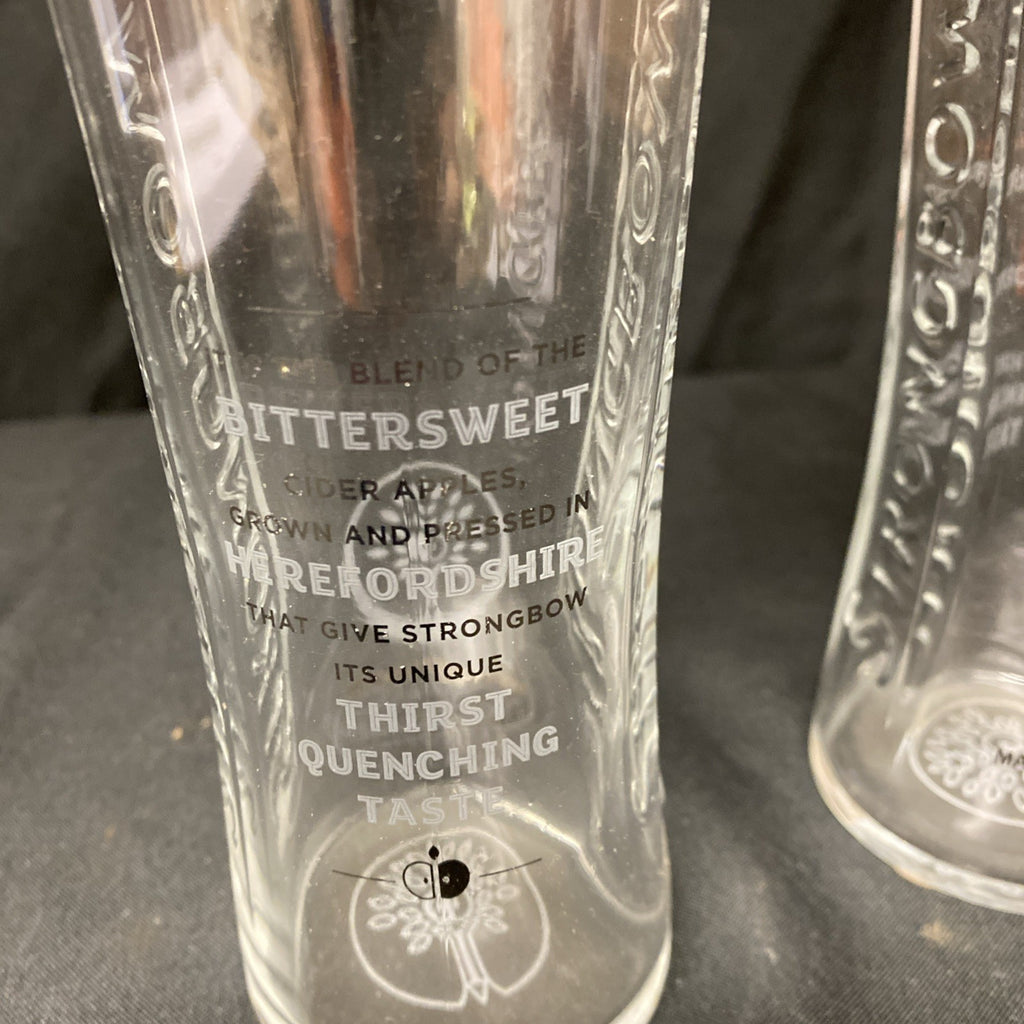 2X Strongbow Cider Pint Glasses Lager Cider Drinks Home Bar Pub Party (1341)