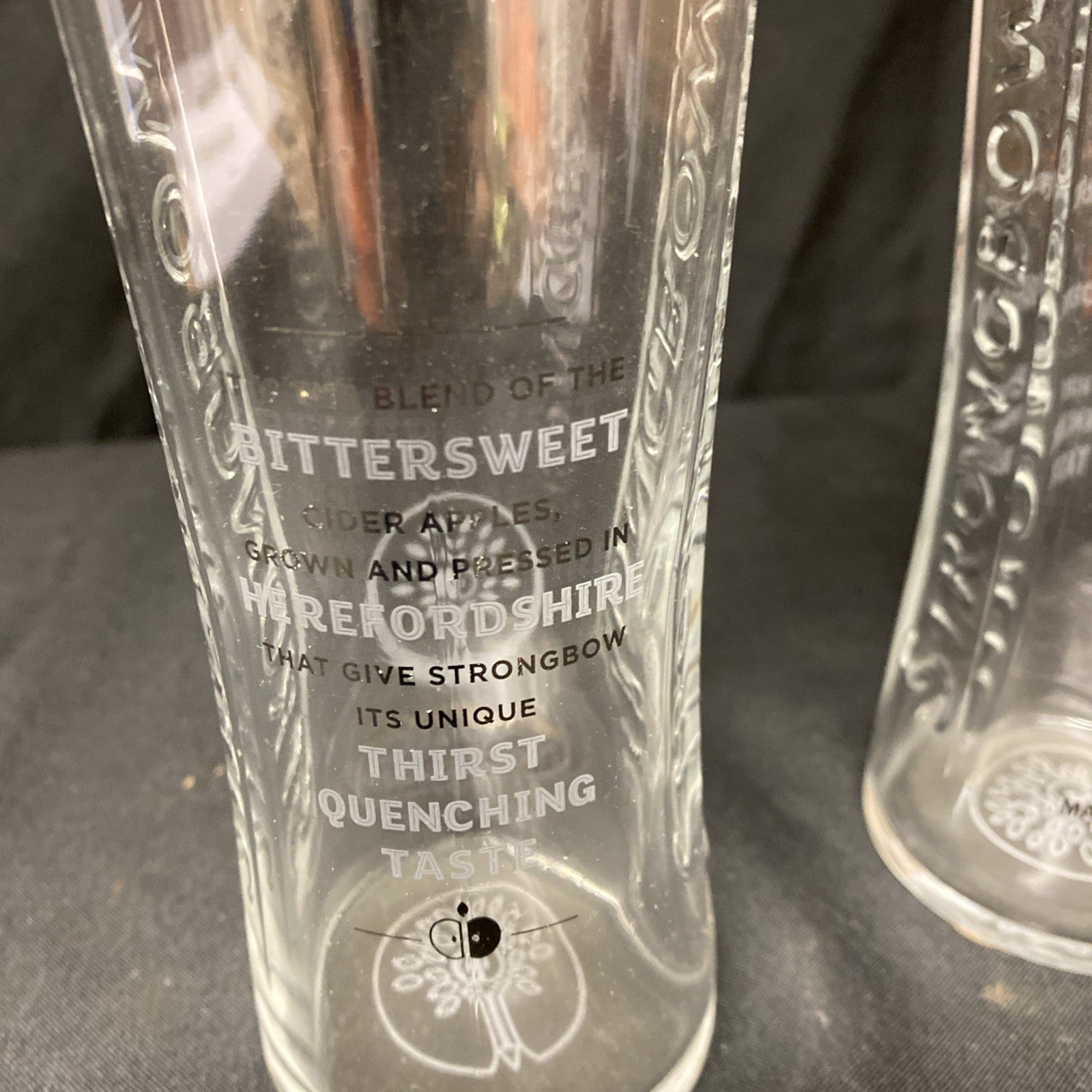 2X Strongbow Cider Pint Glasses Lager Cider Drinks Home Bar Pub Party (1341)