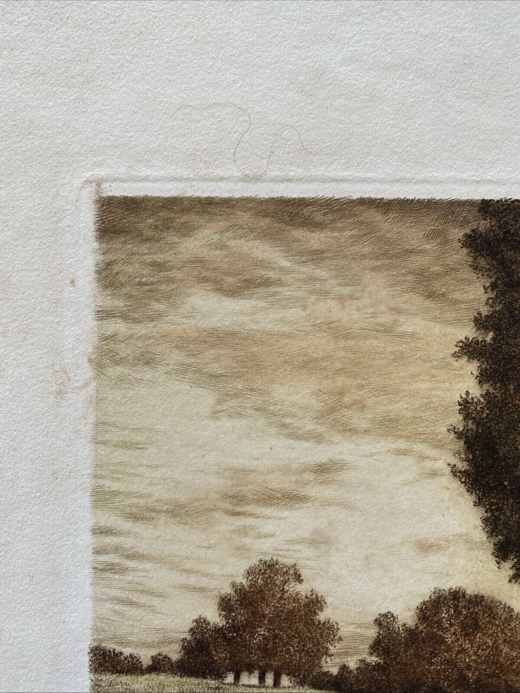 Prof. A Thalberg #4/10 Trees by a Stream Original Coloured etching - (5858)