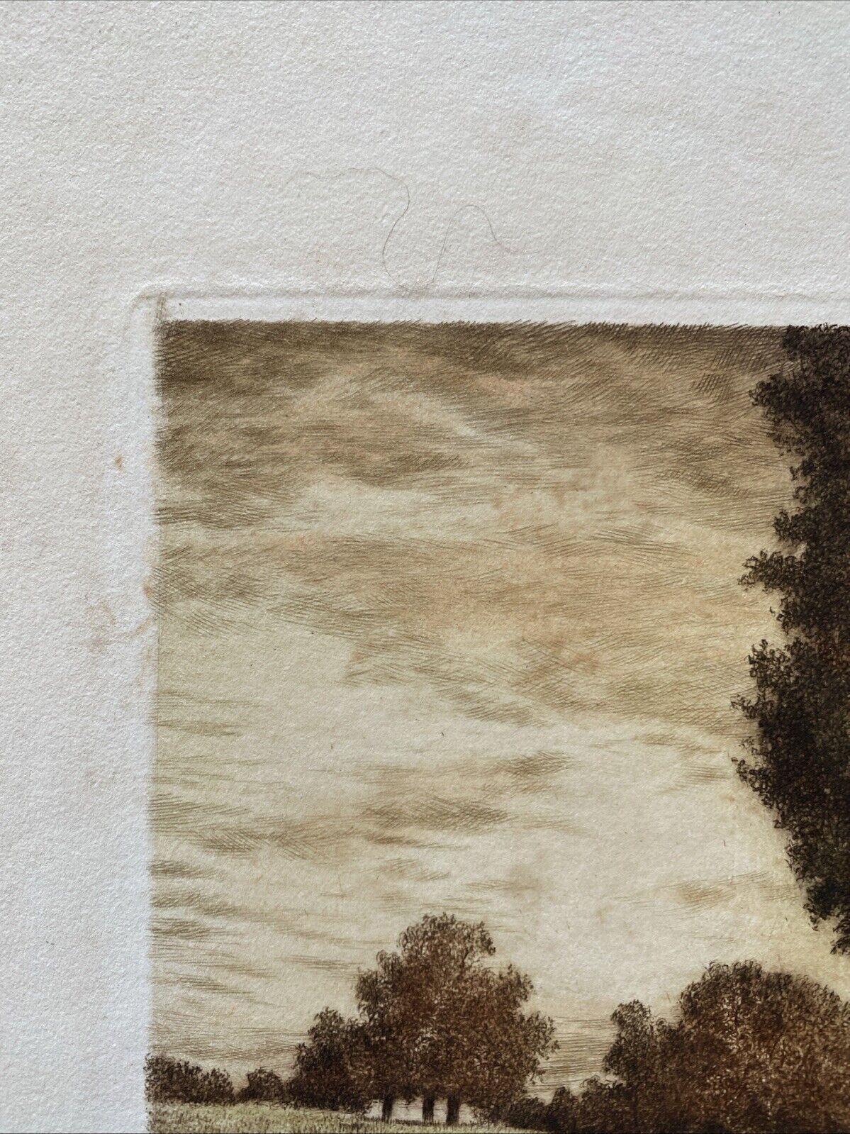 Prof. A Thalberg #4/10 Trees by a Stream Original Coloured etching - (5858)