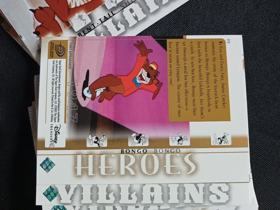 Upper Deck 2003 Disney Treasures Series Set 8 missing x 82 Trading Cards -(5740)