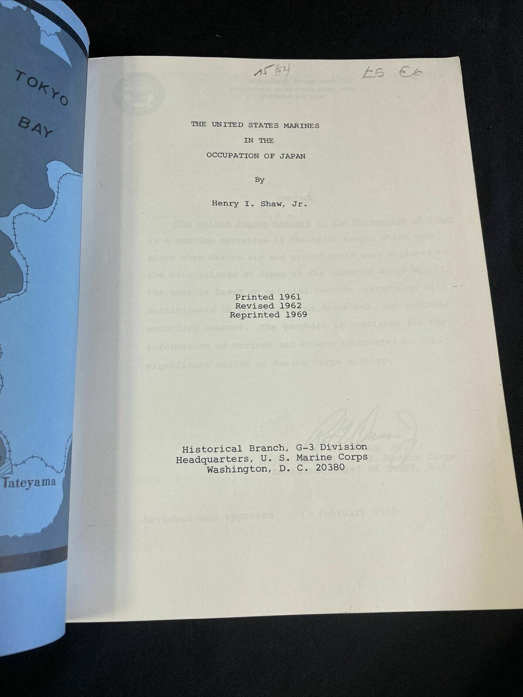 US Navy Marine Corp Reference Pamphlet IN THE OCCUPATION OF JAPAN 1969 (8245)