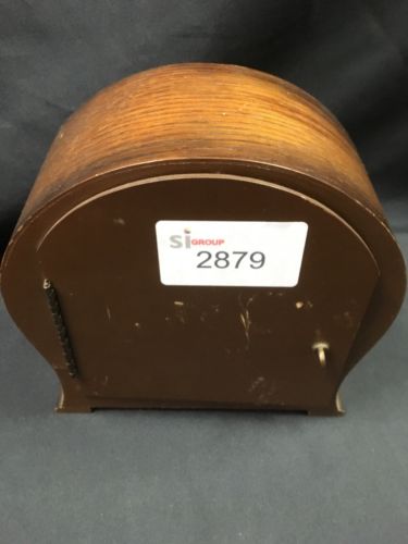 Antique CLOCK Mantle pendulum nice oak glass case complete - (2879)