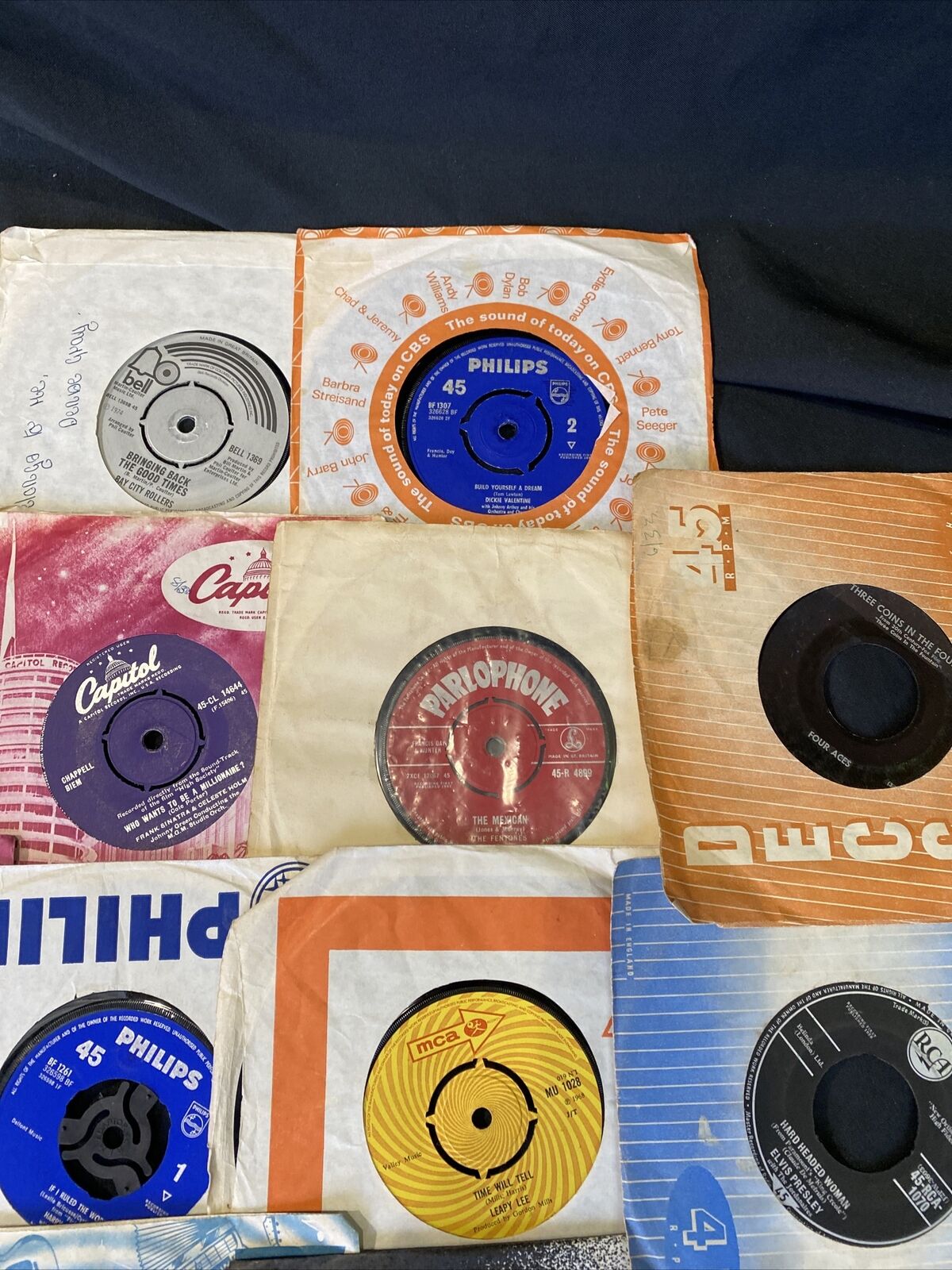 Vintage 1960's to 80's 7" Singles x 21 Acker Bilk Petula Clark Elvis + More (8365