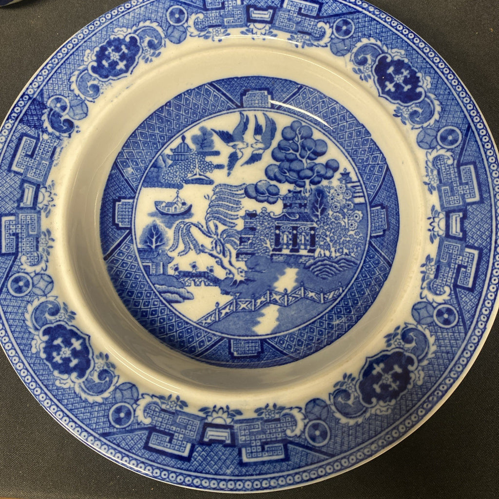 Adderley Ware Old Willow 1 Sugar Bowl 2 x side plates 1 x saucer 1 x Bowl- (1719)