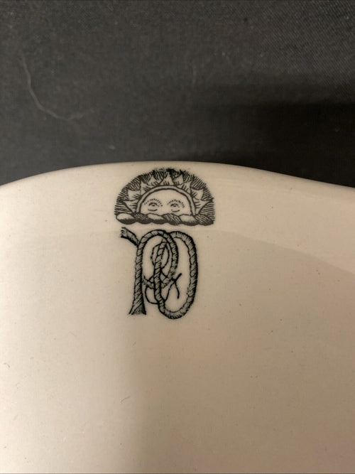 Antique P&O Cruise Lines Ceramic Rope Logo Footed Cake Plate Nauticalia -(5825)