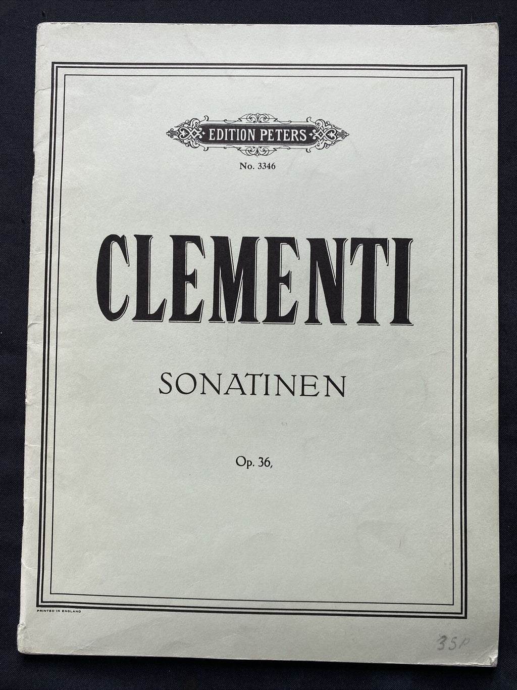 Piano Music Book Edition Peters No 3346 CLEMENTI Sonatinen Op36 - (9556)