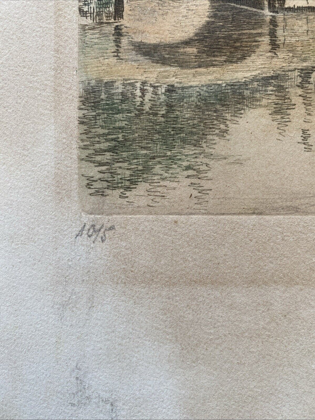 Prof. A Thalberg #5/10 Water under a bridge Original Coloured etching - (5860)