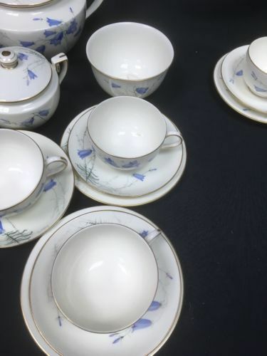 Royal Worcester SEDGLEY signed china RARE Art Deco 1923 - Teapot cups etc (2763)