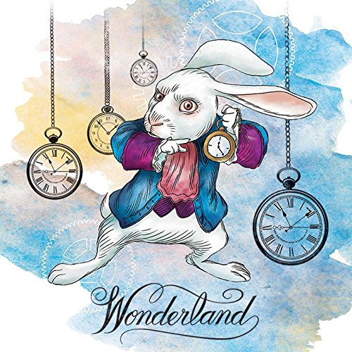 WALL ART Canvas Print 40cm x 40cm - MOVIE - Alice through the looking glass Rabbit