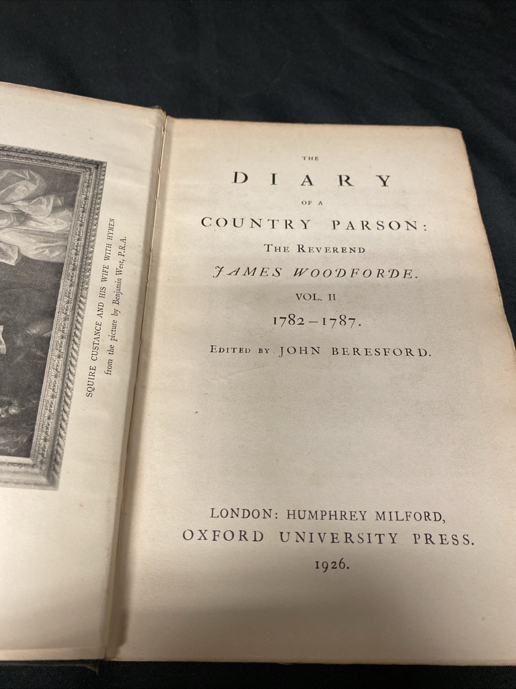 Book - Diary of a Country Parson VII - James Woodforde - 1926 - (1546)