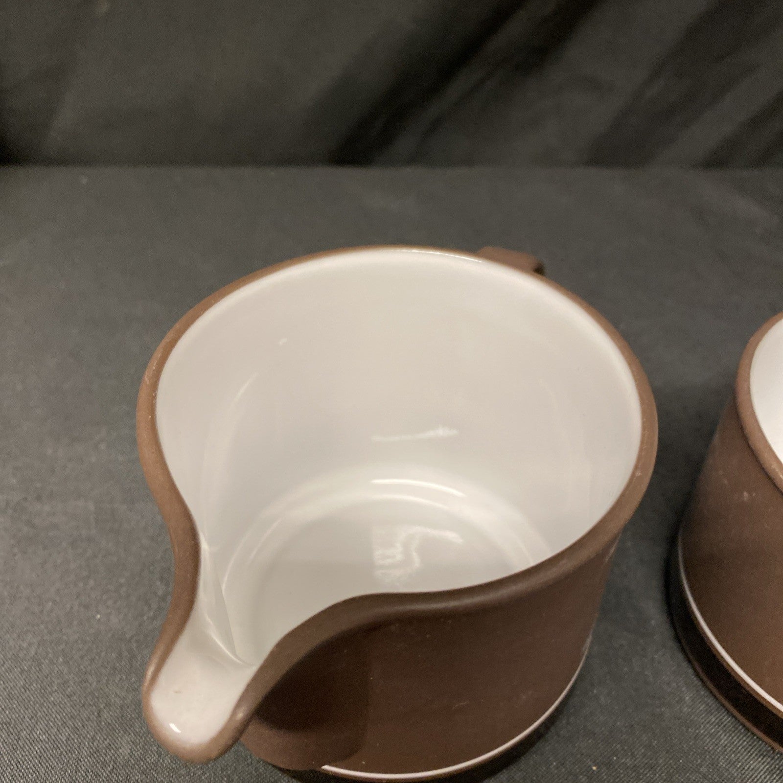 Hornsea CONTRAST Lancaster Vitramic England Milk Jug & Sugar Bowl 1976 (9289)