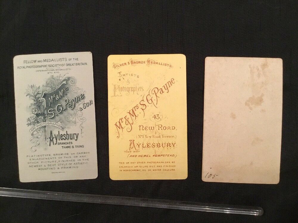 Victorian CDV Cabinet Photo - 1890 Payne Aylesbury X 3 Same Child Man (2311