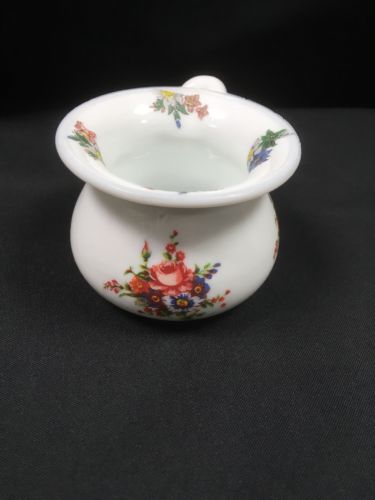 Antique Milk White Glass thick pressed potty ornament 8cm approx. - (2776)