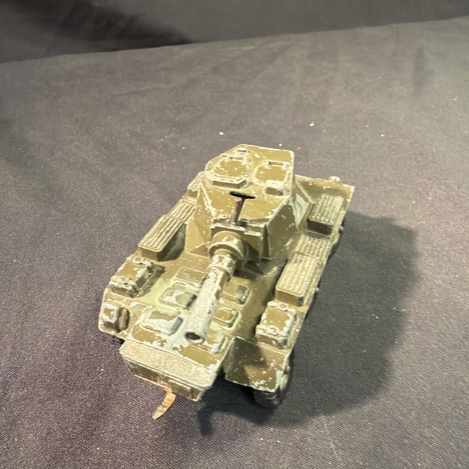 Crescent Toys 6x6 Armoured Military Vehicle w/ Cannon Vintage Diecast England -(2045)