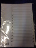 Niceday - A4 File Dividers - 15 numbered tabs with contents sheet - NEW (8635)