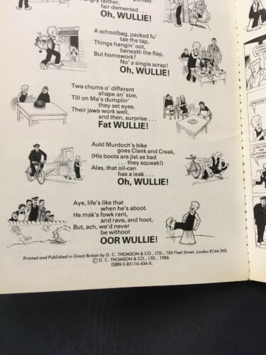 Oor Wullie - Sunday Post Annual 1988 D.C Thompson Ken Harrison - (7425)