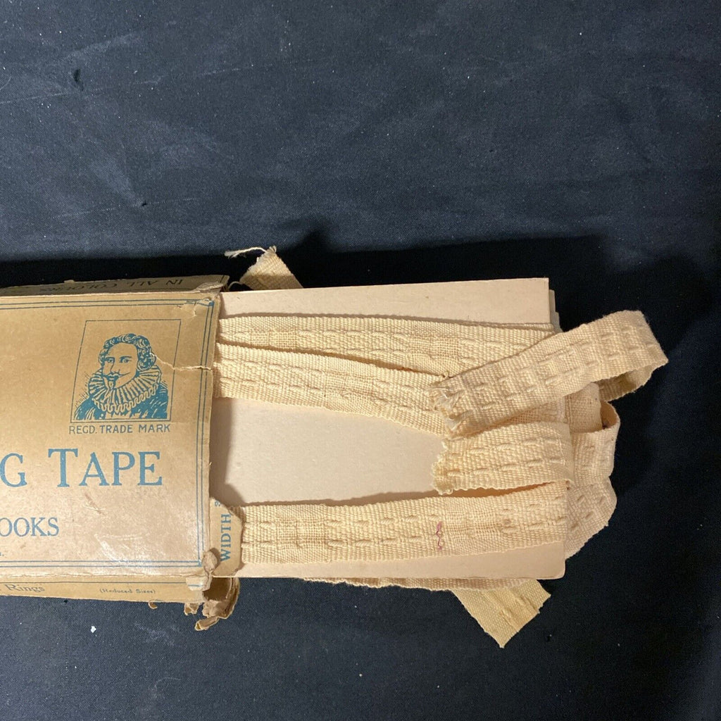 Antique 1930's The Rufflette Patent Curtain Tape Box and contents -(5469)